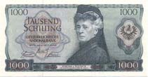 Bertha von Suttner auf 1000-Schilling-Banknote