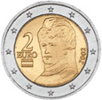 Bertha von Suttner auf 2-Euro-Münze